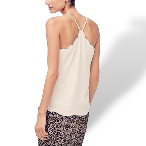 NWOT J. Crew Factory ‘Scalloped Cami Top for Women’ in “Ivory” Size 4 - Picture 2 of 13
